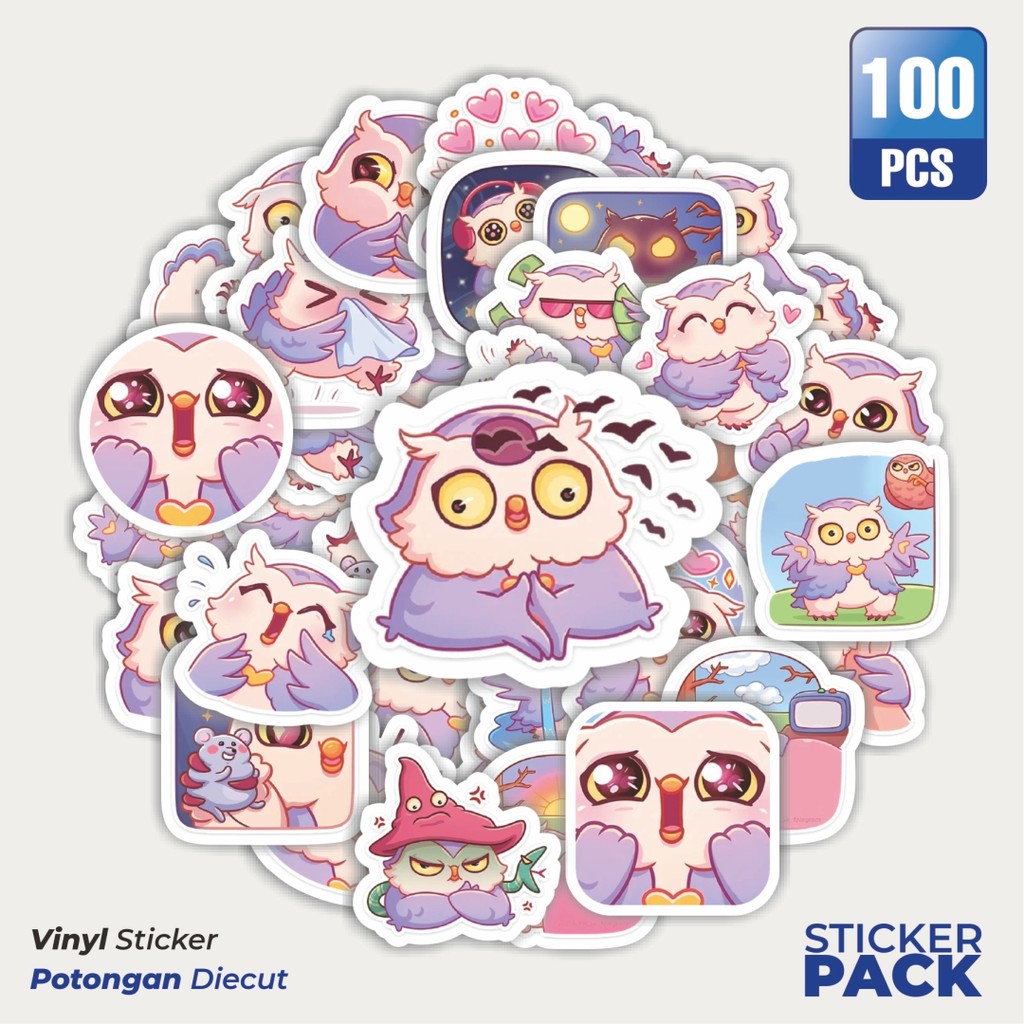 

Stiker Vinyl Stiker Funny Character Sofoshka The Owl Waterproof Aesthetic- Untuk Laptop, Motor, dan Helm - Paper Stationery Pack