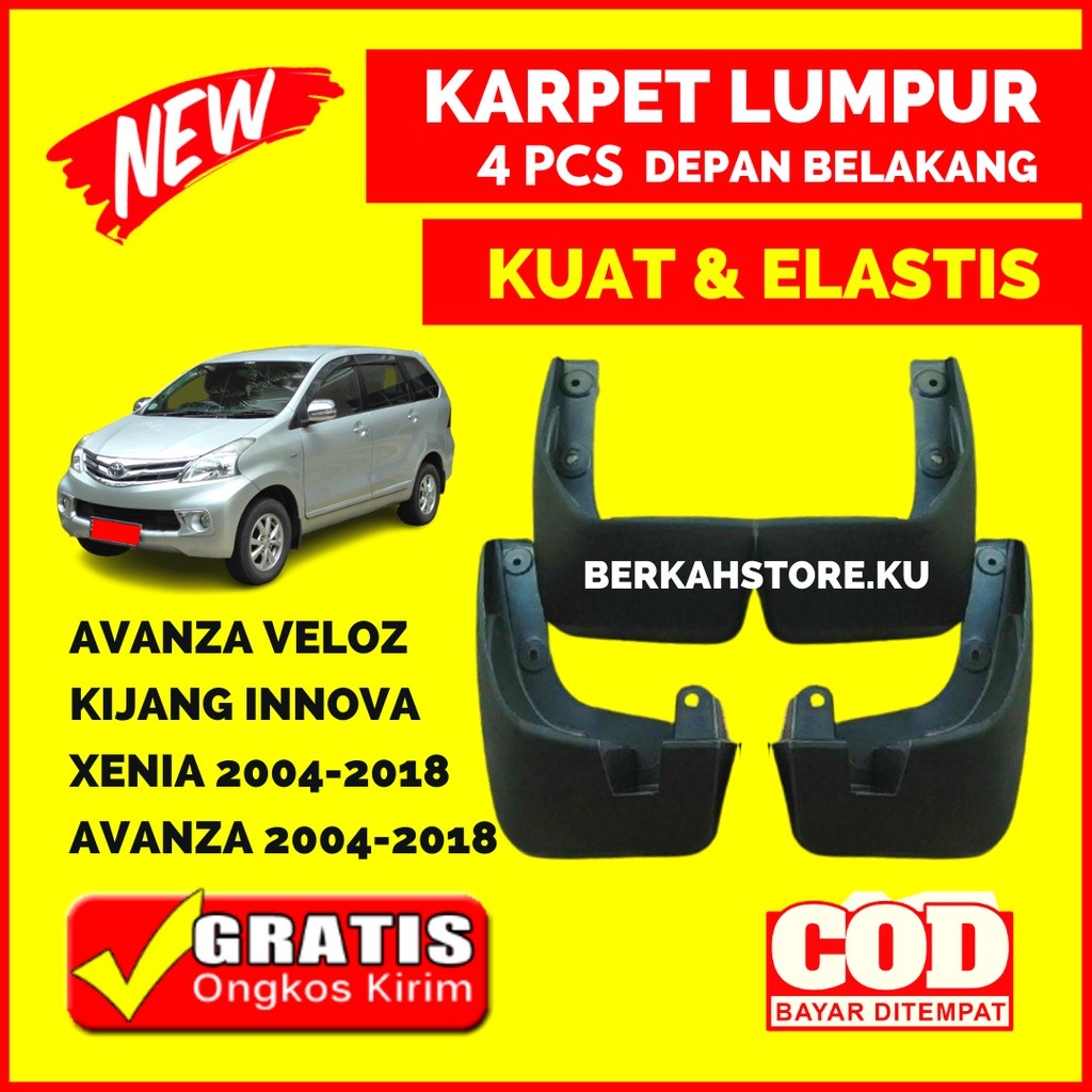 GARDESHOP.ID Mud Guard Avanza Xenia R Veloz Innova Tahun 2004 - 2018 Kuat dan Elastis Karpet Lumpur 