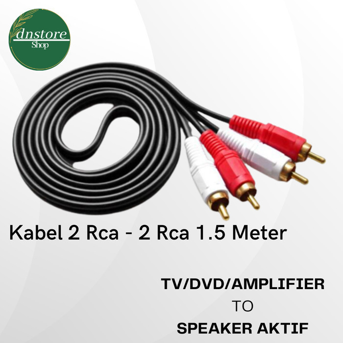 Kabel 2 Rca To 2 Rca  Warna Hitam 1.5meter / 3meter / 5meter