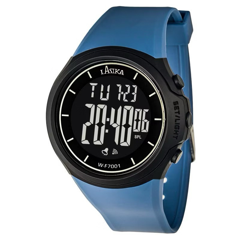 [𝗡𝗼𝘂𝗿𝗮] Jam Tangan Pria Lasika 5001 Digital Ori Anti air Strap Rubber Karet - Denim