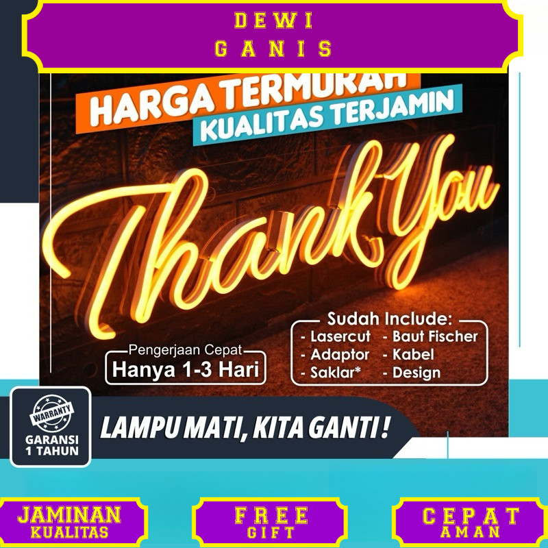 Neon Custom Neon flex custom Neon sign custom Lampu custom Led custom Lampu nama Neon nama lampunama