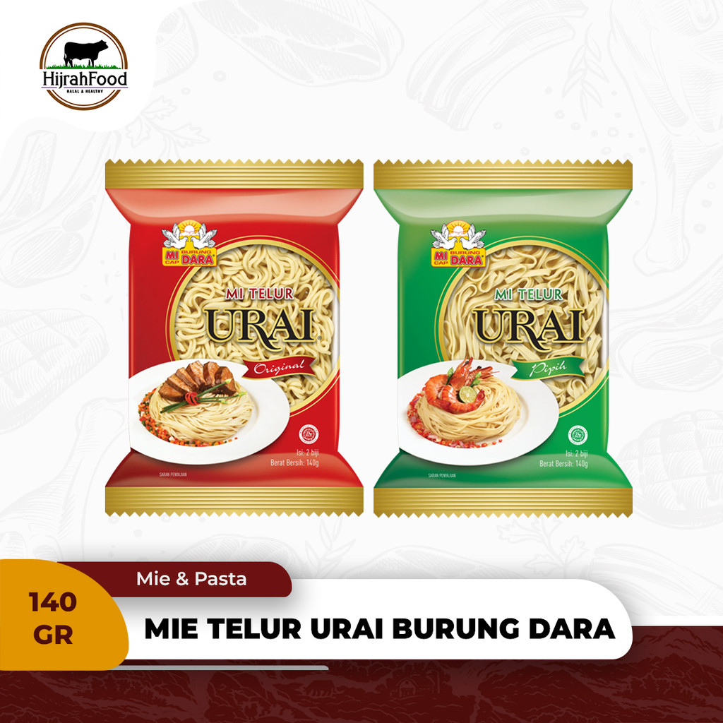 

Mie Urai Telur Cap Burung Dara Original / Pipih | 140 gram
