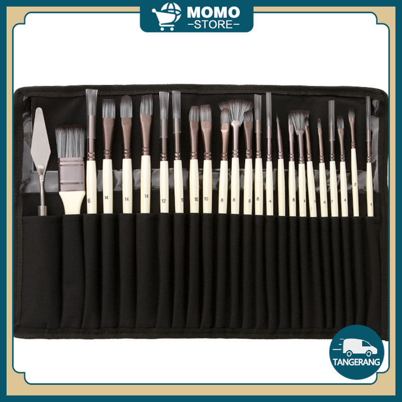 

24Pcs Artist Paint Brushes Set / Kuas Lukis Set / Watercolor Paint Brushes
