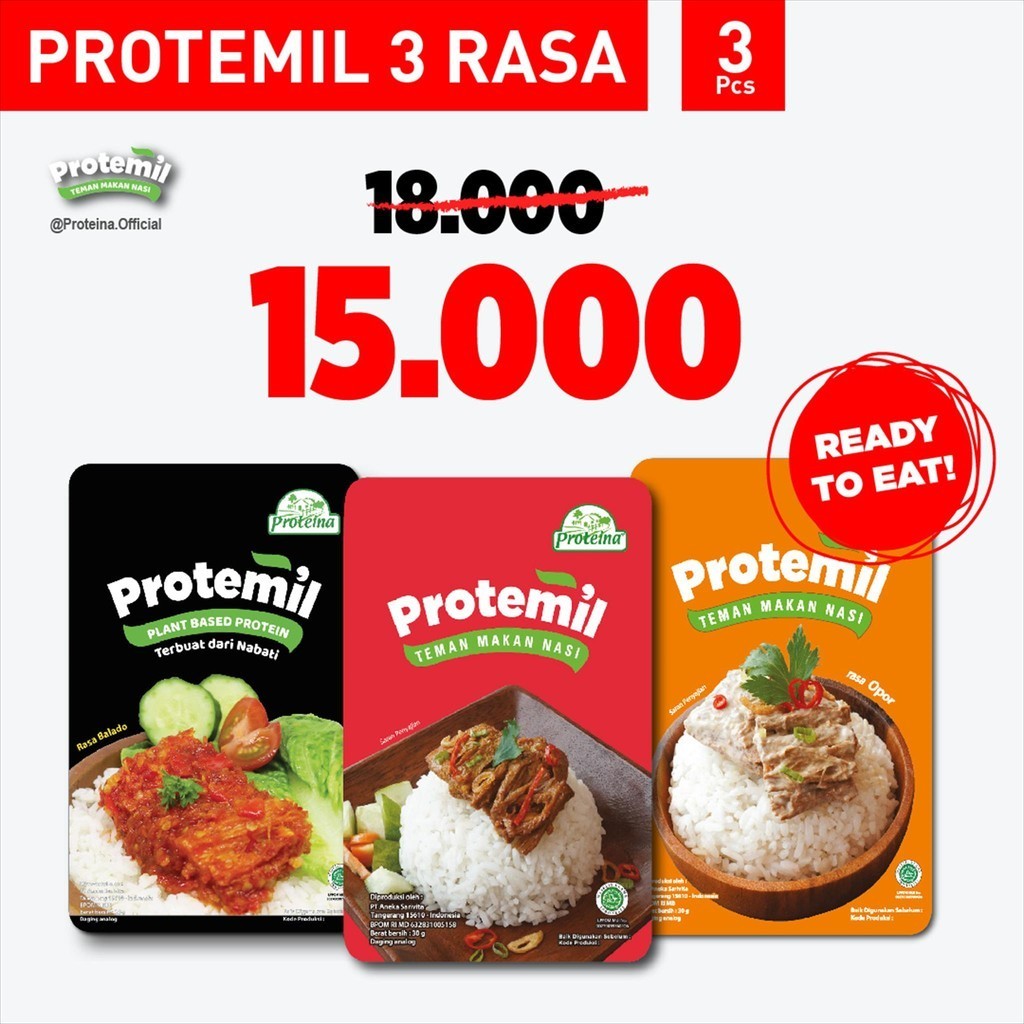 

Paket Protemil 3 Rasa / Makanan Instan / Siap Makan