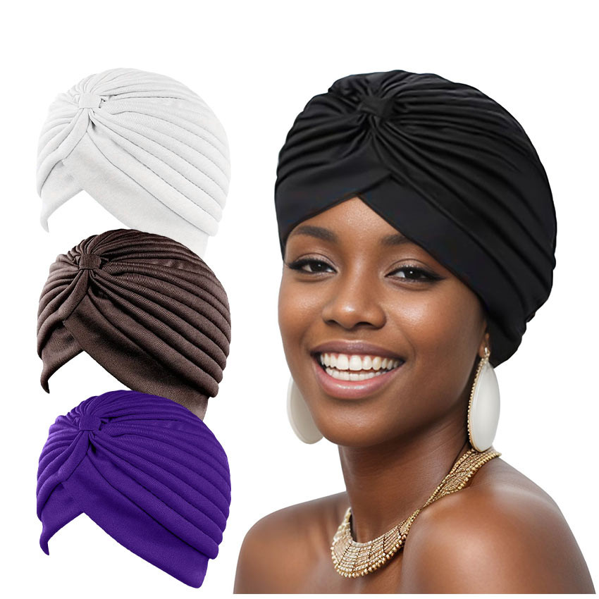 Turban Instan Wanita Muslim Kekinian – Model Modern Korea Bahan Jersey Elastis, Nyaman Praktis untuk