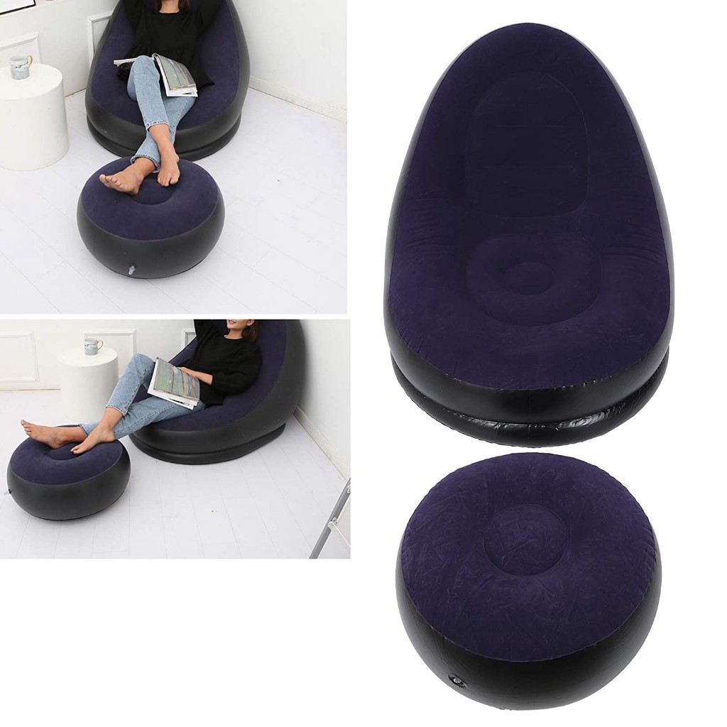 Sofa Malas Lazy Bean Bag Inflatable dengan Bantalan Kaki