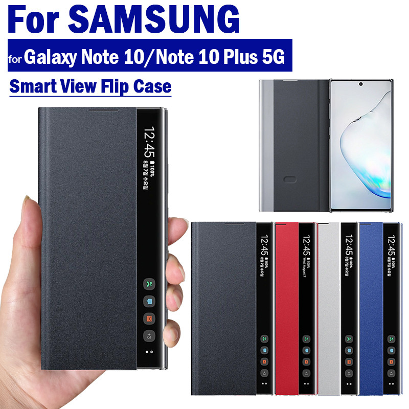 Funda for Samsung Galaxy Note 10 / Note 10 Plus 5G Case Mirror Smart View Window Flip Cover for Phon