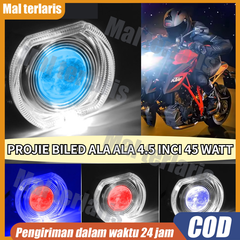 Biled Projie /ORIGINAL Lampu Proje Biled 4.5 Inch/45 Watt /Cut Off High Low Universal Bisa Motor Mob