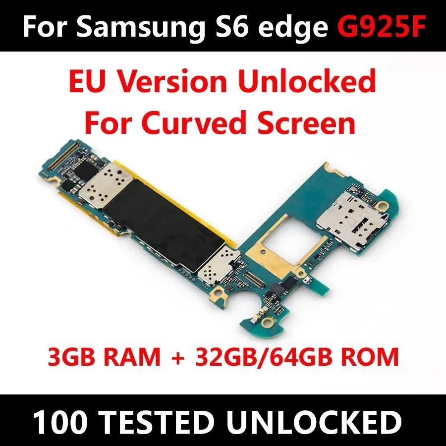 For Samsung Galaxy S6 edge G925F Motherboard Unlock Official  Mainboard Full ips IMEI Android OS 32G