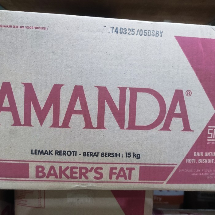 Mentega Amanda Putih Baker Fat 15kg