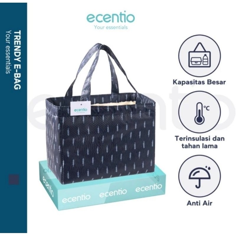 Ecentio Tas bekal ukuran besar Lunch bag Tas bekal Kotak makan Tempat makan tote bag waterproof ukur