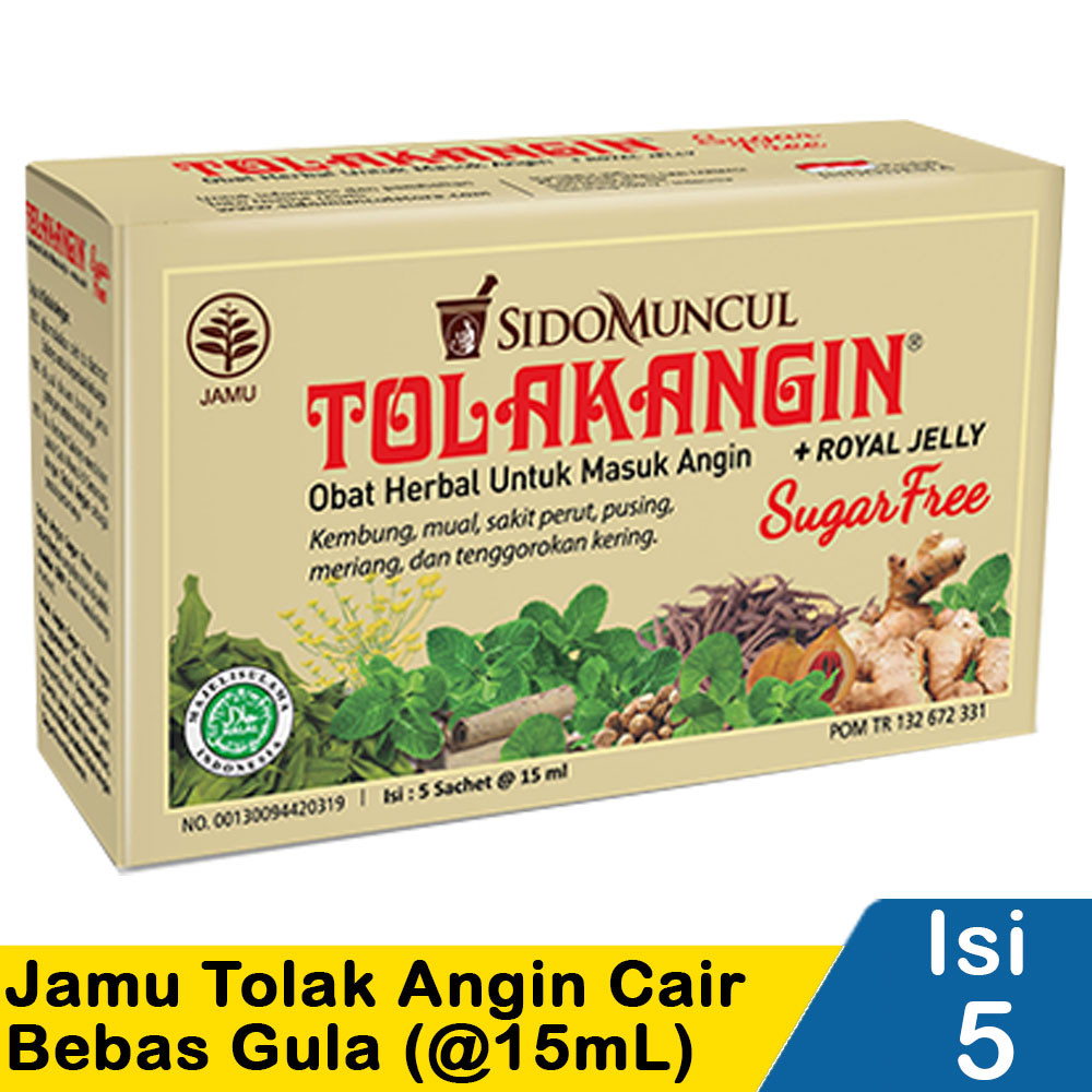 SIDO MUNCUL JAMU TOLAK ANGIN CAIR BEBAS GULA 5x15mL
