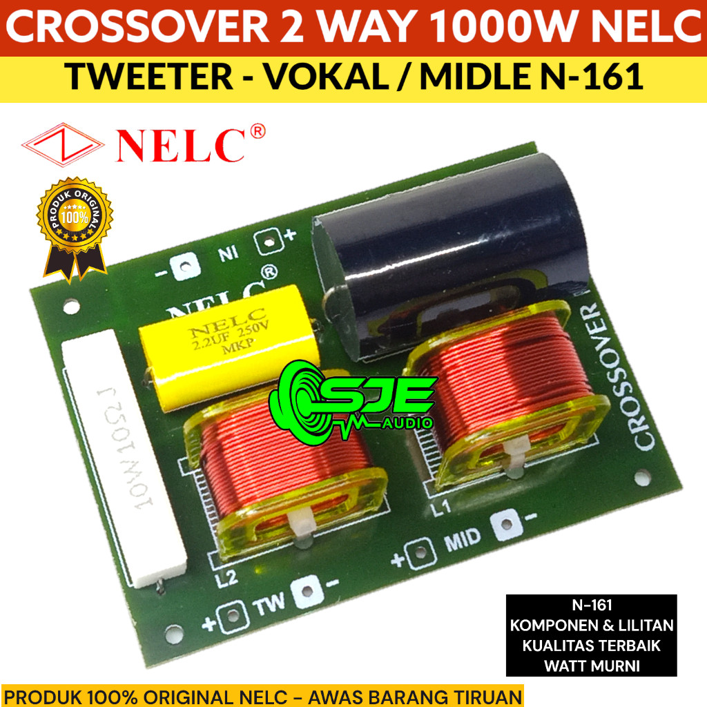 DS CROSSOVER TWEETER VOKAL 2 WAY N161 NELC - CROSSOVER 2 WAY NELC N-161 TWETER VOCAL MIDLE MIDEL TWI