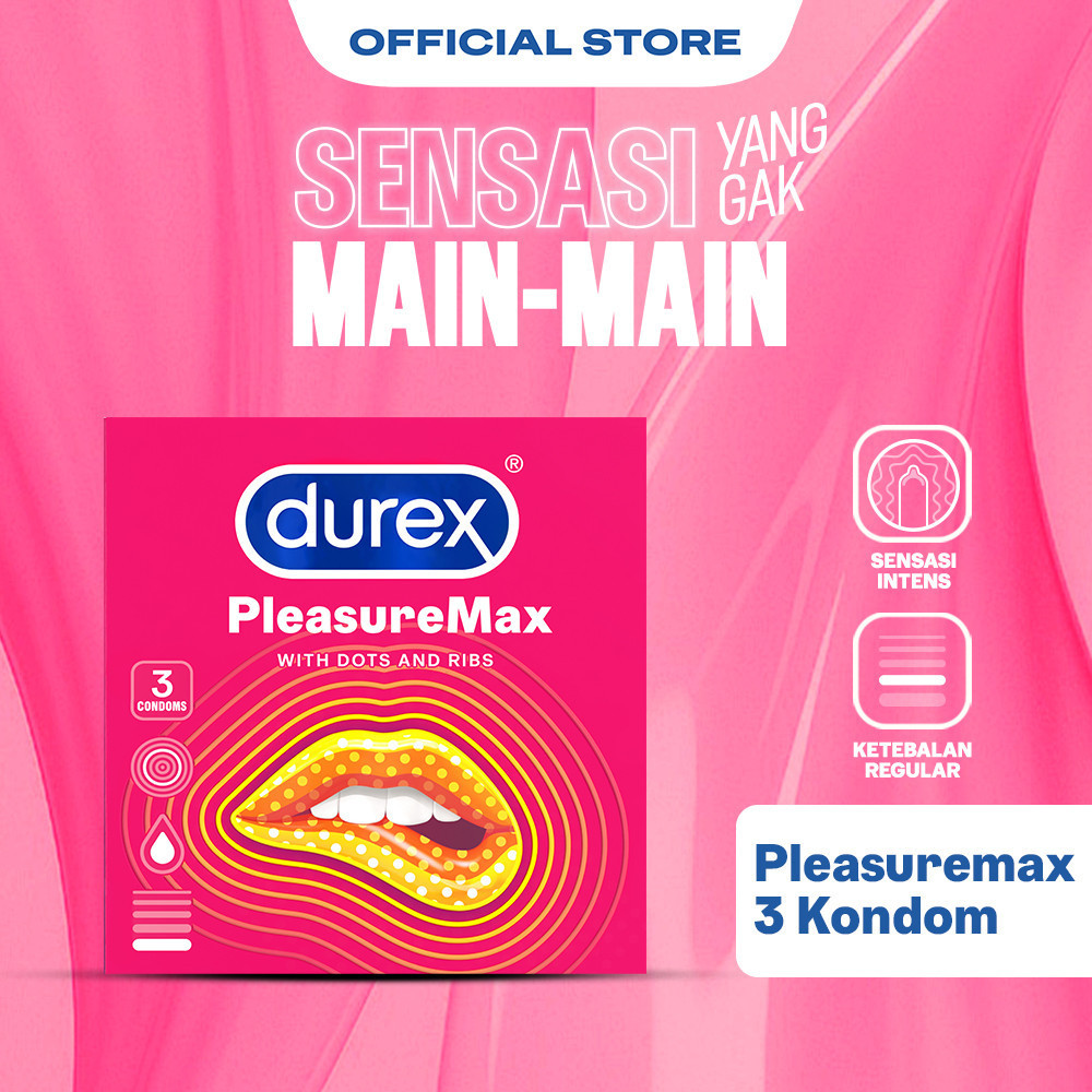 produk terlaris Durex Pleasuremax Kondom Gerigi Kondom Aman Pria 3s - Condom with Special Lubricant 