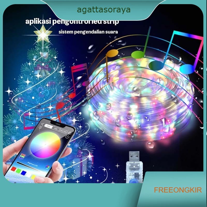 Lampu Led Strip Running RGB 10m & 5m Smart App Bluetooth + Remote colokan USB / Lampu Natal smart Ap