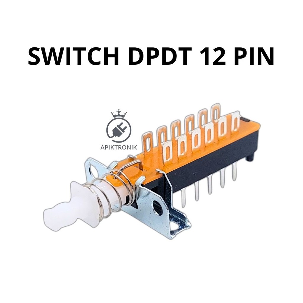 Switch DPDT 12 Pin – Saklar Tekan 6x2 + Holder
