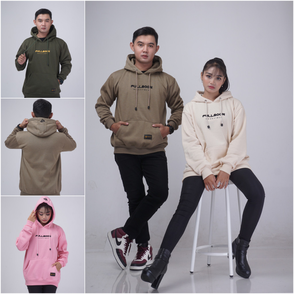 HUNTEDMANE HOODIE JUMPER FULLMOON BORDIR TIMBUL 3D UNISEX JAKET FULLMOON DEWASA PRIA WANITA