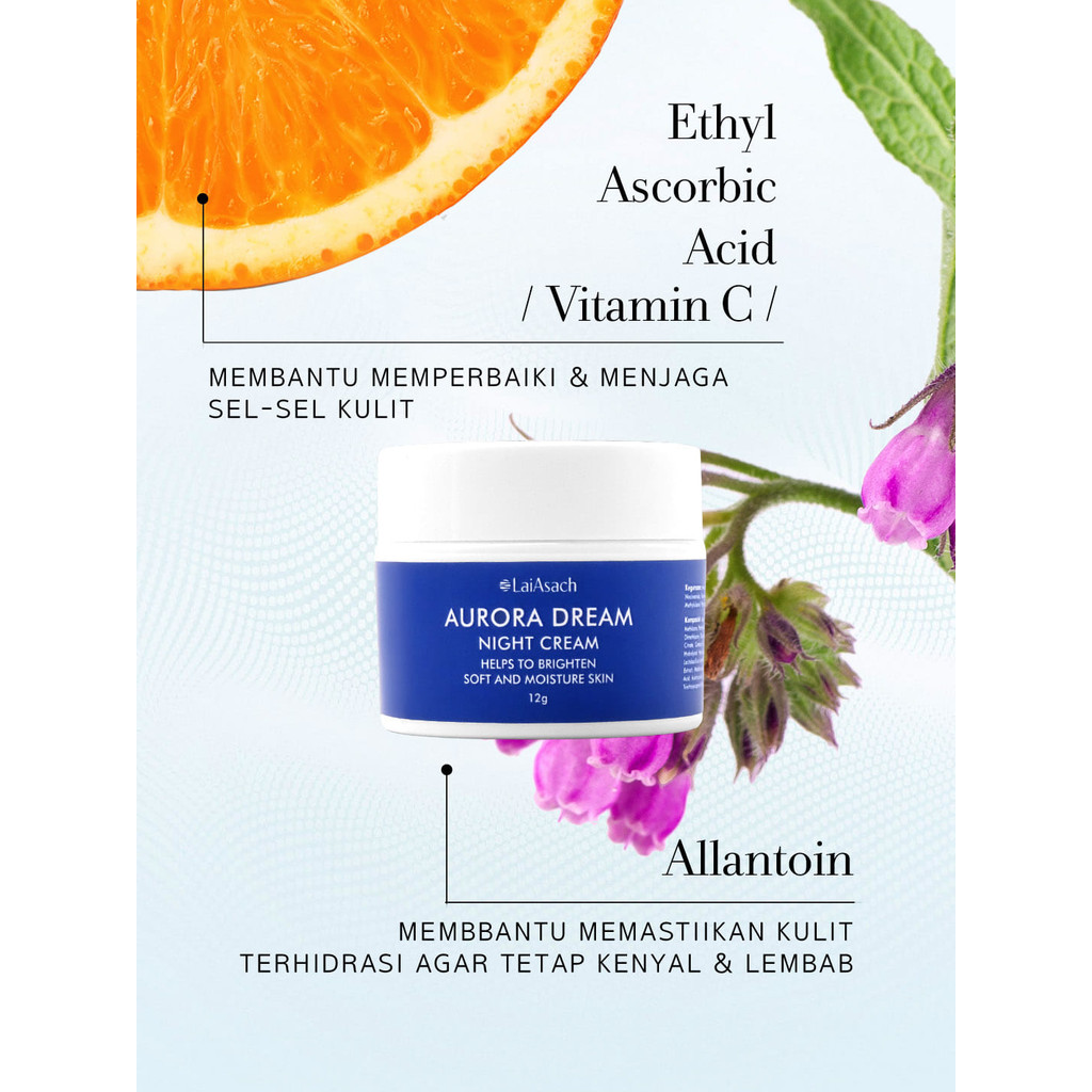 Laiasach Skincare Cream Malam Aurora Dream Night Cream 12 Gram
