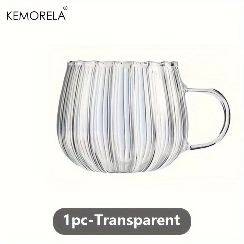 KEMORELA 1/4/6PCS Halloween Pumpkin Shaped Glass Cups High Borosilicate Glass Water Cup 450ml Coffee