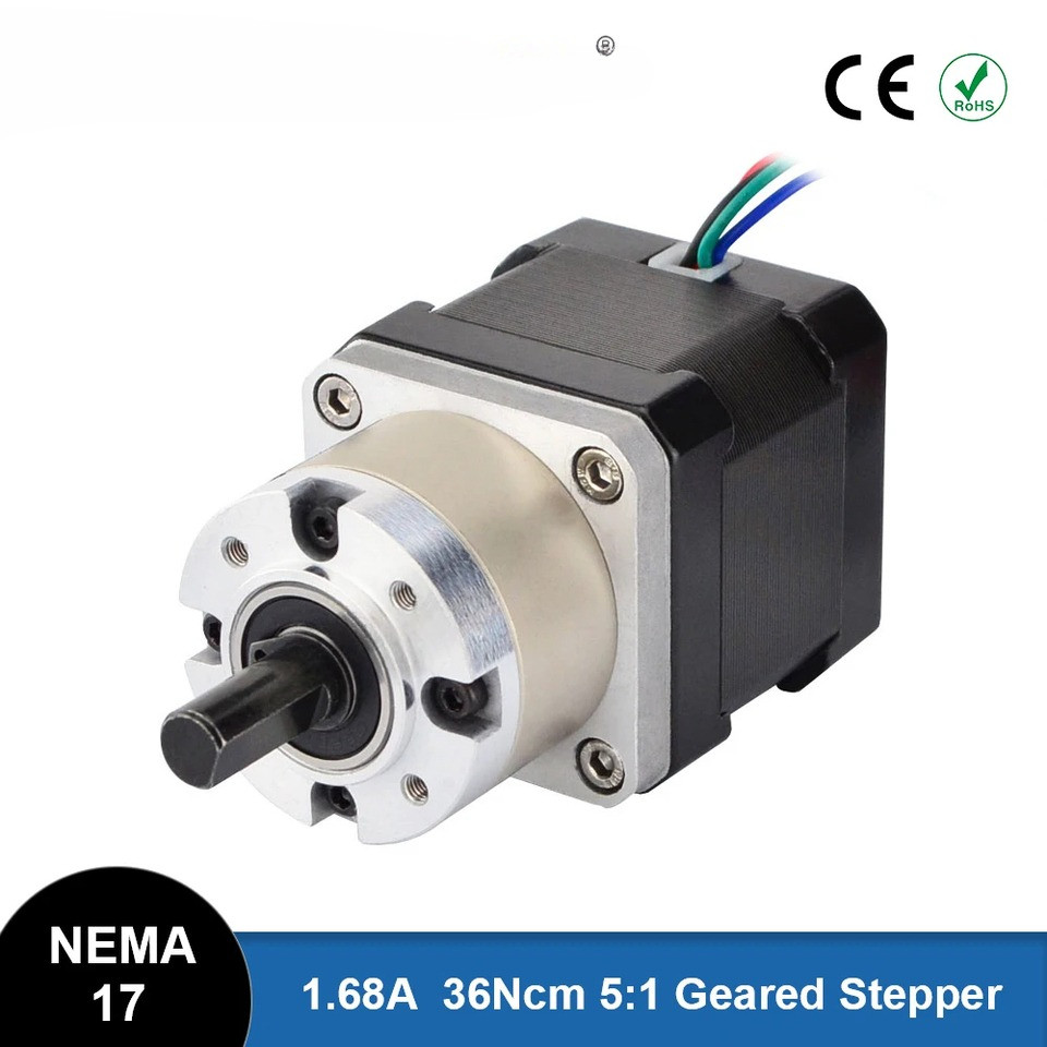 Nema 17 Stepper Motor Extruder Gear Nema17 Stepper Motor Ratio 5.18:1 Planetary Gearbox 1.68A 4-lead
