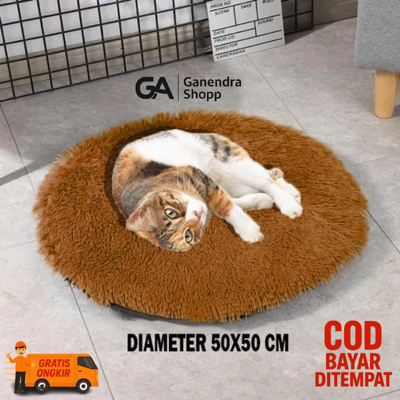 Kasur Kucing Bulat Jumbo Bahan Bulu Rasfur