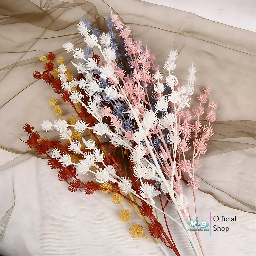 JBS Daun Bunga Asparagus Artifisial K4 – Bunny Tail Unik Rambutan‑Pinus Akar Rambut Estetik