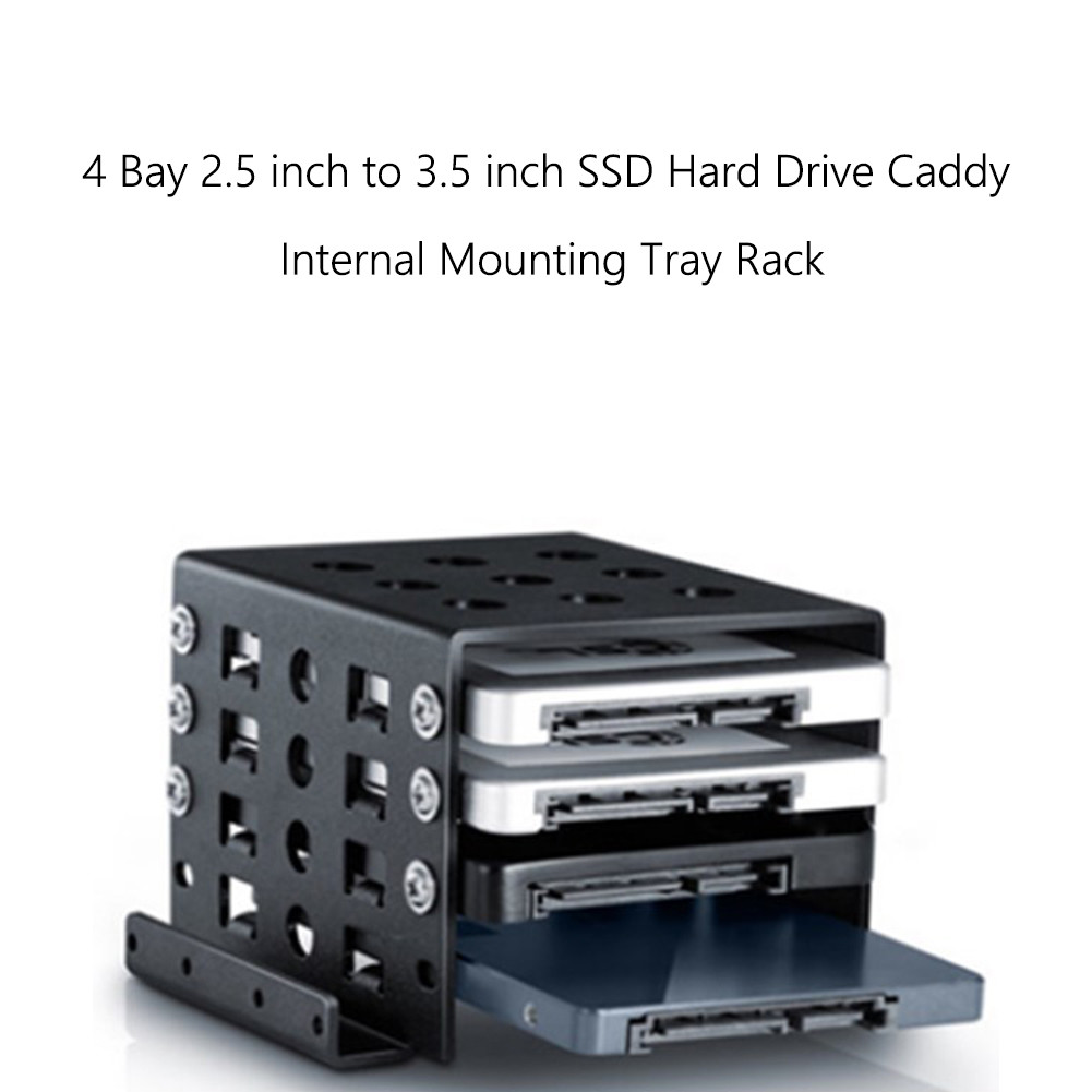4 Bay 2.5 inch to 3.5 inch SSD Hard Drive Enclosure Chassis Internal Mounting Adapter Bracket For PC