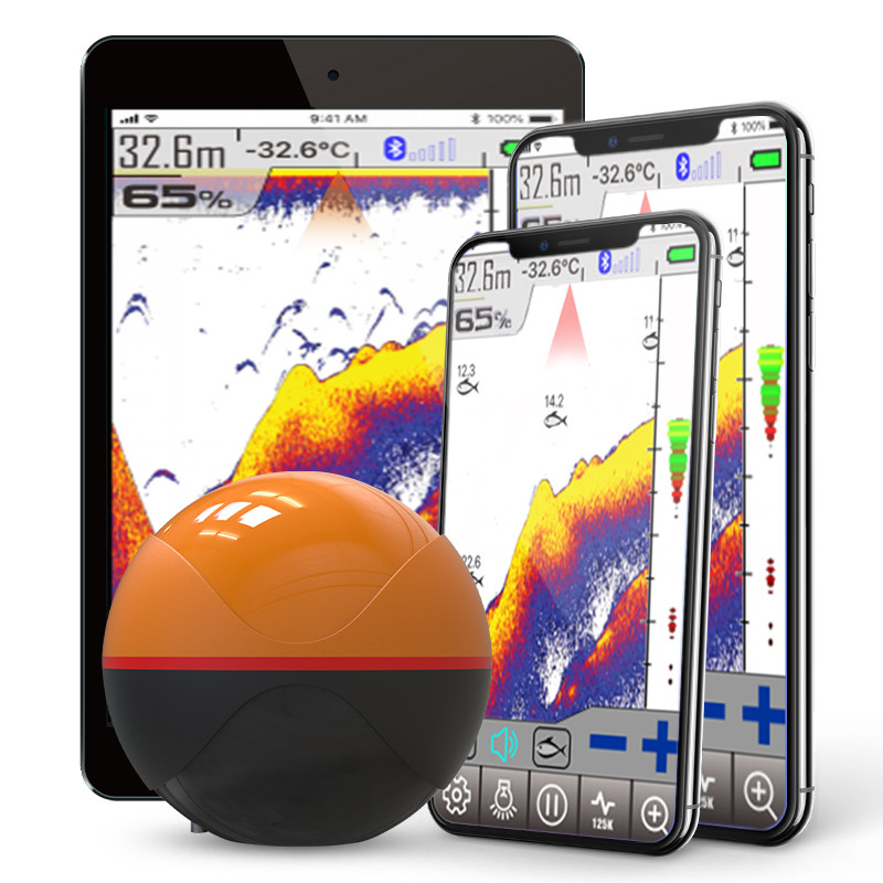 F68 Wireless Fish Finder Depth Echo Sounder Dual Frequency Sonar Alarm Transducer Fishfinder IOS&And