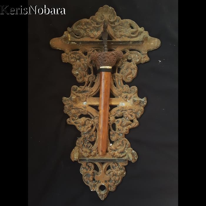 Blawong Tempat Keris Kuno Bahan Logam Motif Ukir Unik Lawasan knb 14