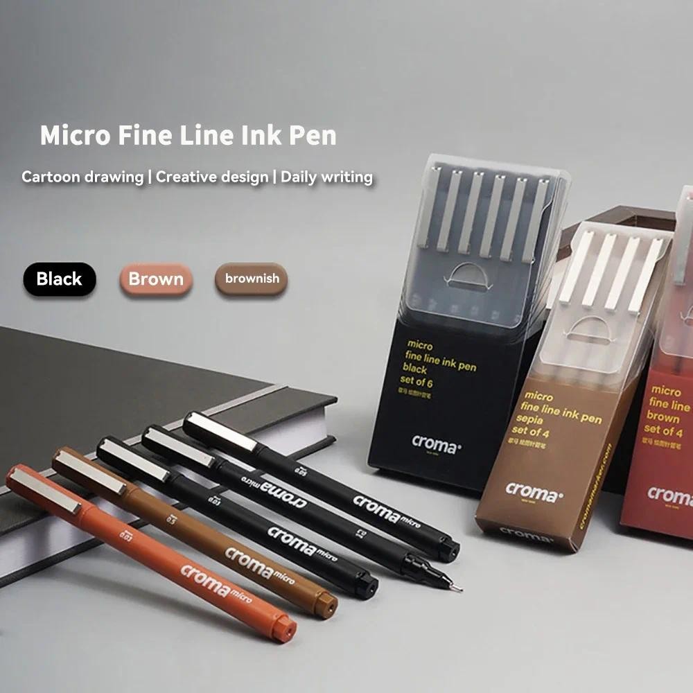 Micron Liner Fineliner Pen 0.05 0.03 0.1 0.5 Brush Tip Black Brown Fineliner Sketing Manga Drawing P