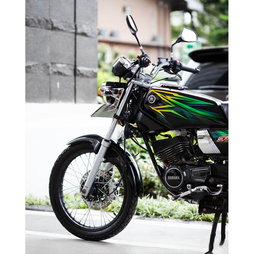 striping rx king 2005 hijau set emblem timbul, stiker body rx king 2005 hijau komplit emblem timbul