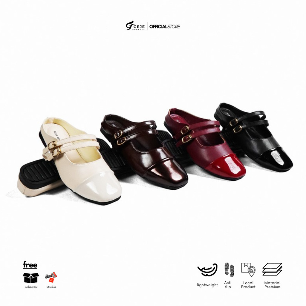 Geje Apparel Sandal Sepatu Wanita Sandal Mules Antislip NORINE