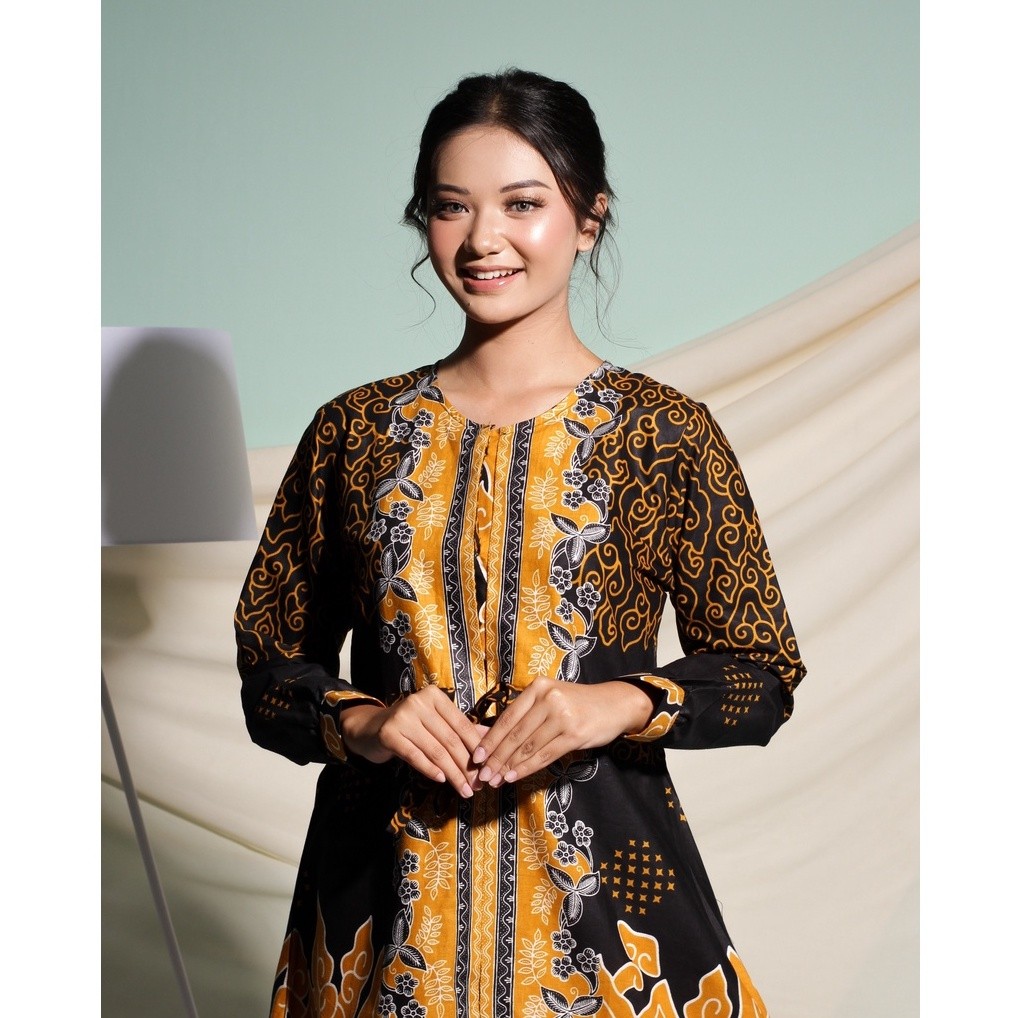 Batik Asli Cirebon Atasan Wanita Tunik Batik Wanita Motif Mega Mendung Teku