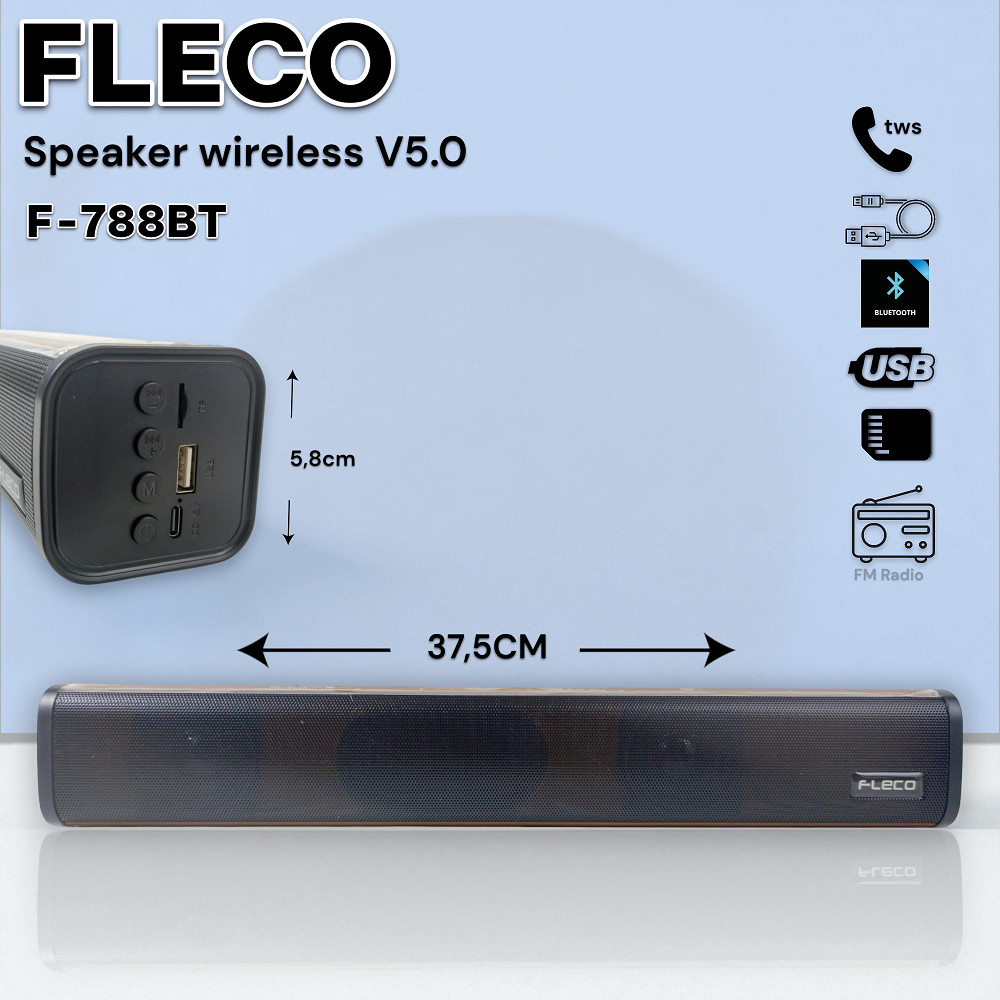SERBA COD Speaker Bluetooth Fleco F-788BT | Speaker Soundbar TV Komputer Bass Musik