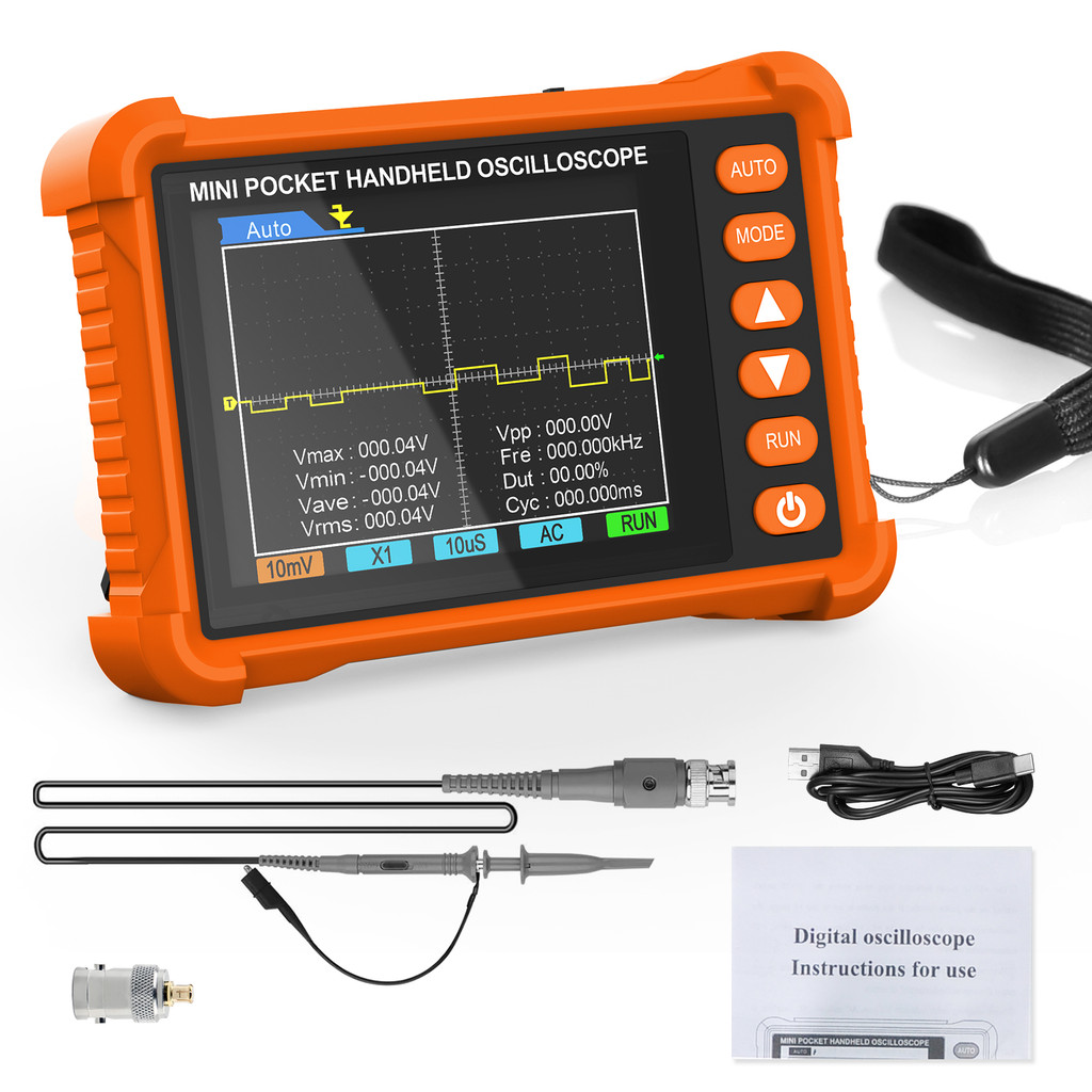 BTMETER BT-250K Handheld Oscilloscope 250kHz ±40V 2.8'' LCD 3H Rechargeable Industrial Auto/Manual T
