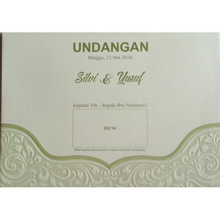 Blangko Undangan Pernikahan ERA BARU / ERBA 88214 SET Harga Murah