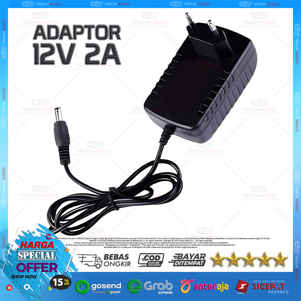 Adaptor DC 12V 2A / Power Supply Charger CCTV Router Lampu Fan Berkualitas 