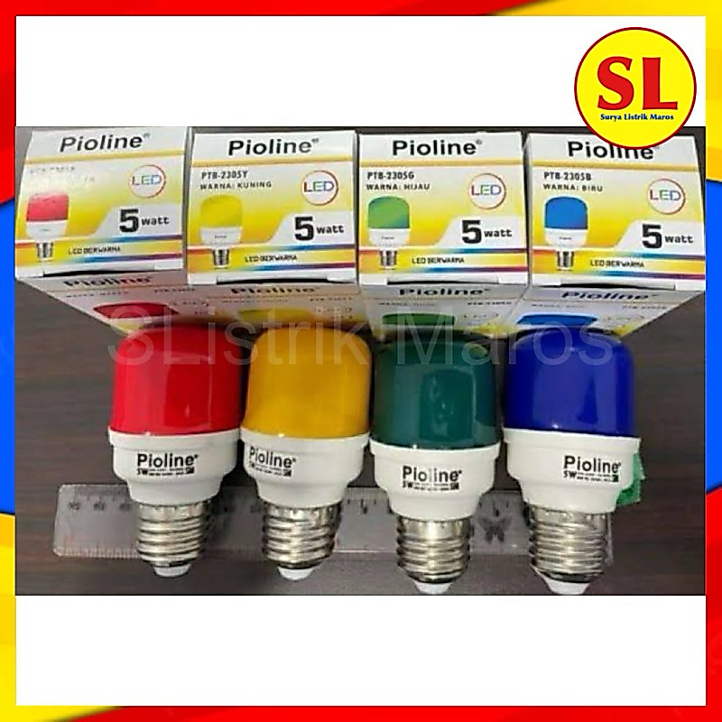 PIOLINE LAMPU LED 5 WATT BANYAK WARNA