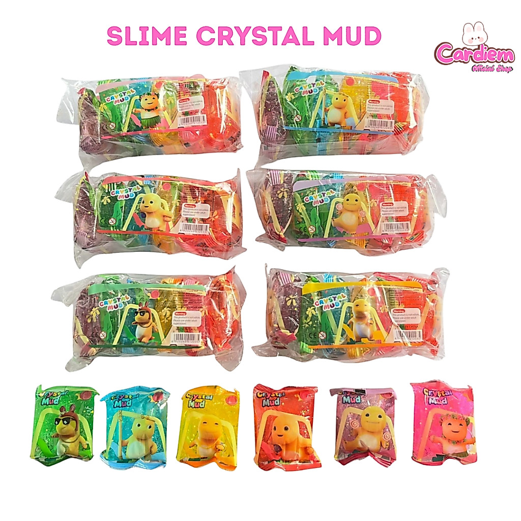 Slime Crystal Mud Slime Mainan Anak Isi 6 Pcs Slime Glitter Slime Bantal Slime Murah