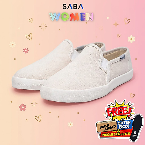 SABA Women Lavender Off White - Sepatu Wanita | Sepatu Casual Sneaker Original 100% Wanita | Sneaker