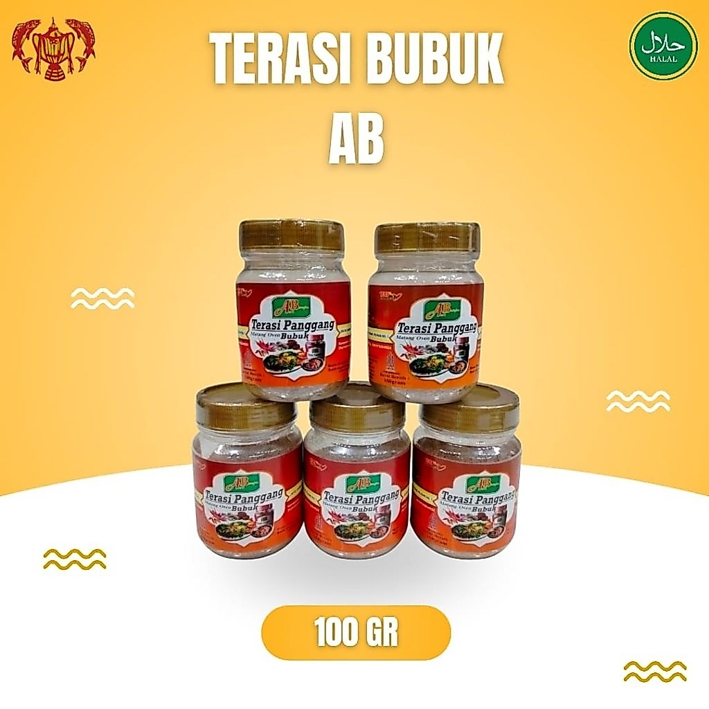 Terasi Panggang khas Bangka cap AB, stik & bubuk