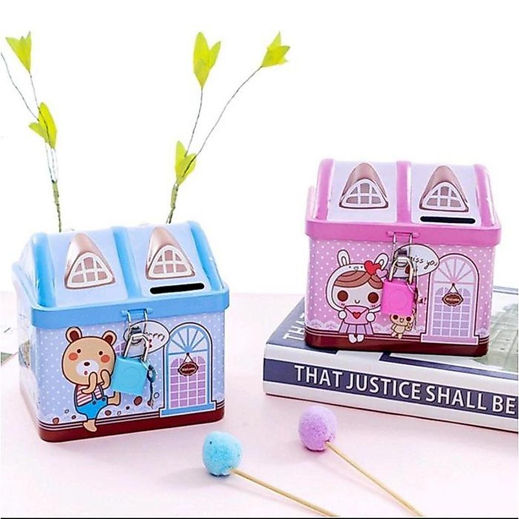 CELENGAN KUNCI GEMBOK RUMAH CELENGAN PIGGY BANK KUNCI GEMBOK RUMAH BLUE AND PINK CALENGAN