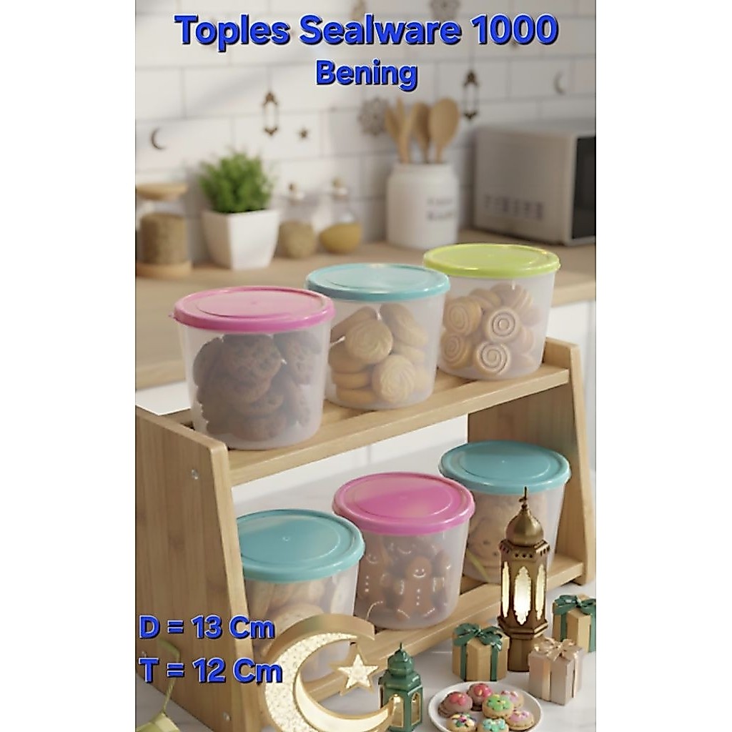 Toples Sealware Bulat Araskak 1000/2000/Toples lebaran/Sealware/Toples kue kacang