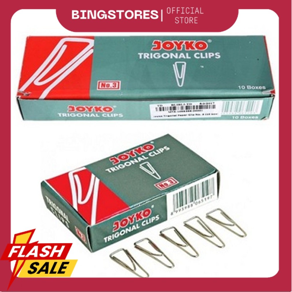 Joyko Paper clip / Klip kertas kecil No.1 3 5 / Trigonal clip GM