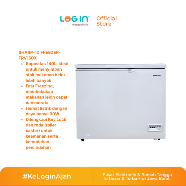 SHARP 1D FREEZER FRV150X KAPASITAS 140 LITER