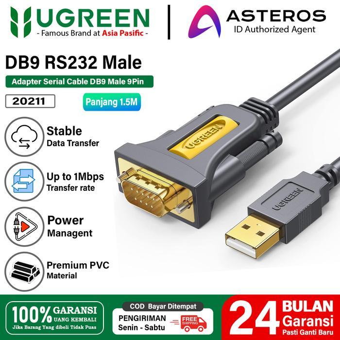 UGREEN Kabel USB to RS232 DB9 Serial Converter Adapter RS-232 20201 - RS232 Male.