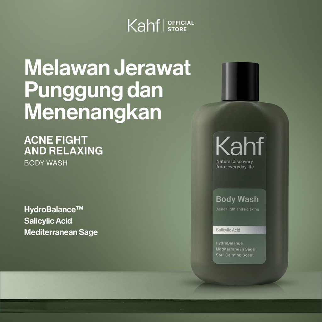 [NJ Gift Not For Sale] OMG X Kahf Acne Fight and Relaxing Body Wash 200 ml - Sabun Mandi Pria