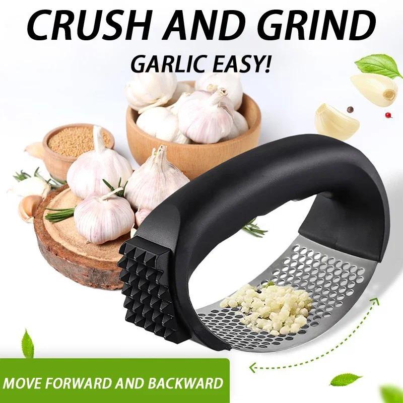 Upgrade Stainless Steel Garlic Presser, Garlic Press Rocker Garlic Mincer