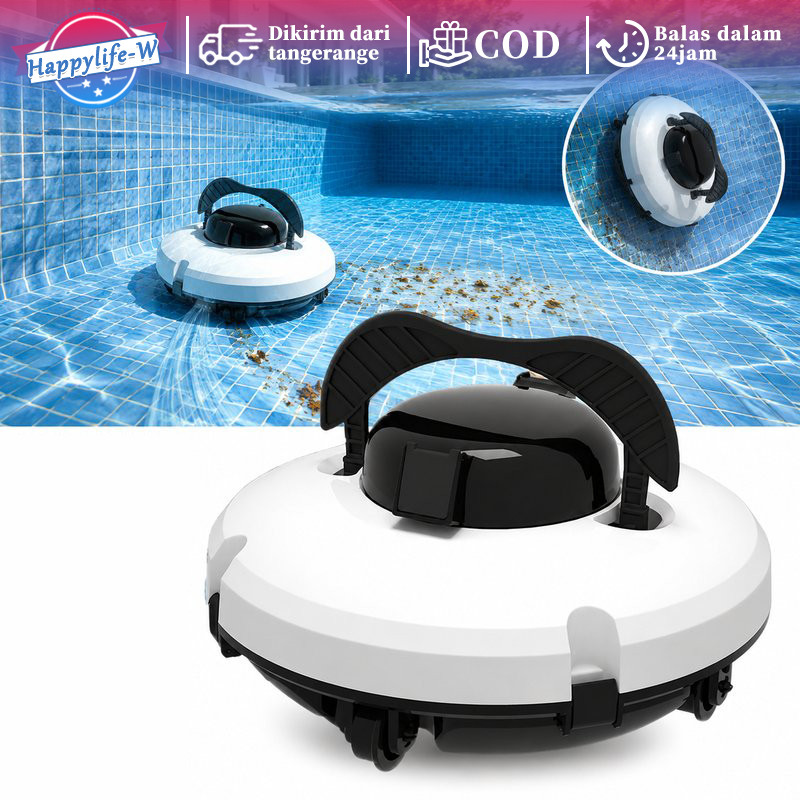 Robot Vacuum Cleaner Kolam Renang Mini Otomatis Pembersih IPX7 Tanpa Kabel