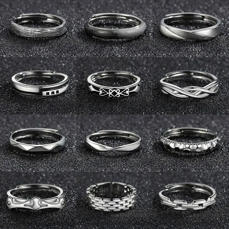 Tren Cincin Tunggal Pria Kepribadian Cincin Terbuka Cincin Vintage Cincin Pria Mobius
